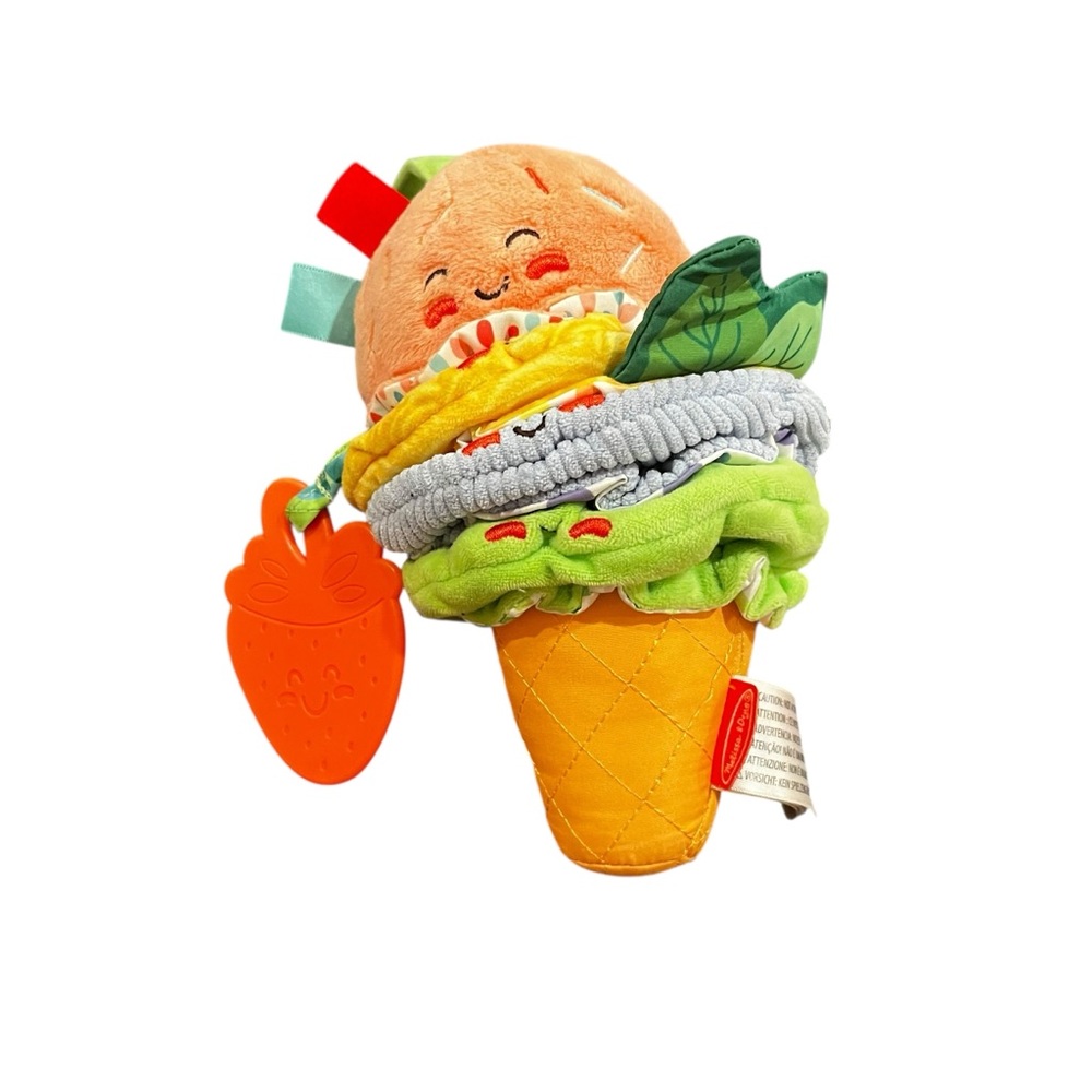 Melissa & Doug Ice Cream Cone Clip-On Infant baby Stroller toy Sound Vibration